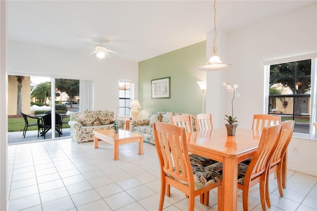 1000 Park Club Dr, Kissimmee, FL 34746 - dining space featuring ceiling fan, a wealth of natural light, and light tile patterned floors