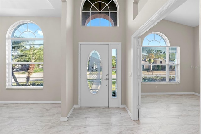 9885 Montclair Cir, Apopka, FL 32703 - entrance foyer with baseboards and marble finish floor