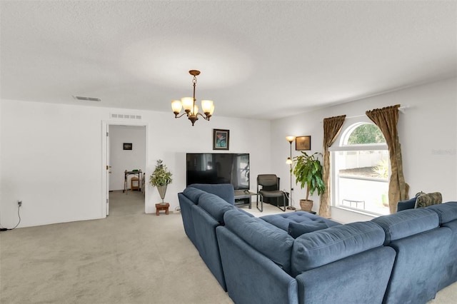 2658 Palmetto Ridge Cir, Apopka, FL 32712 - living area featuring light colored carpet and a chandelier