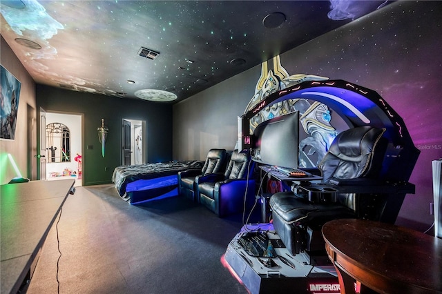 9567 Meadow Hunt Way, Winter Garden, FL 34787 - home theater with carpet flooring and visible vents