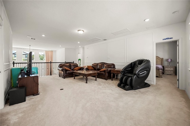 9567 Meadow Hunt Way, Winter Garden, FL 34787 - living area featuring visible vents, recessed lighting, and carpet