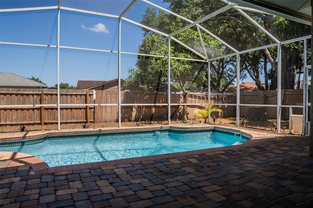 4837 Lorraine Way, Orlando, FL 32812 - view of pool with a fenced in pool, glass enclosure, a fenced backyard, and a patio area