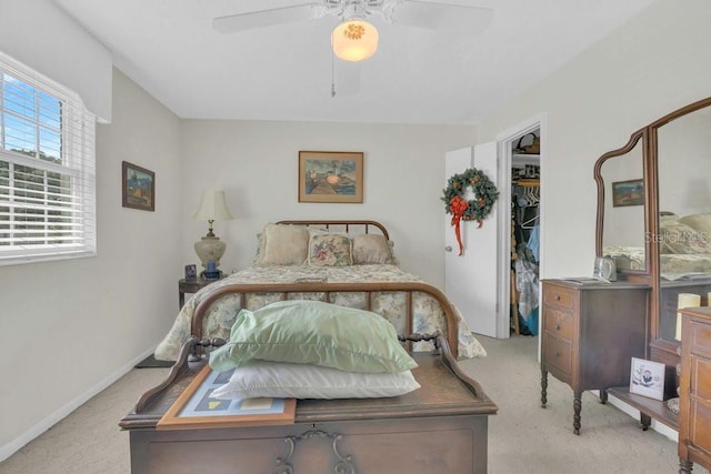4262 Lake Underhill Rd Unit 9C7, Orlando, FL 32803 - bedroom featuring carpet floors, a ceiling fan, and baseboards