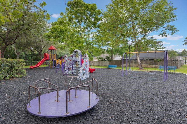community play area featuring fence