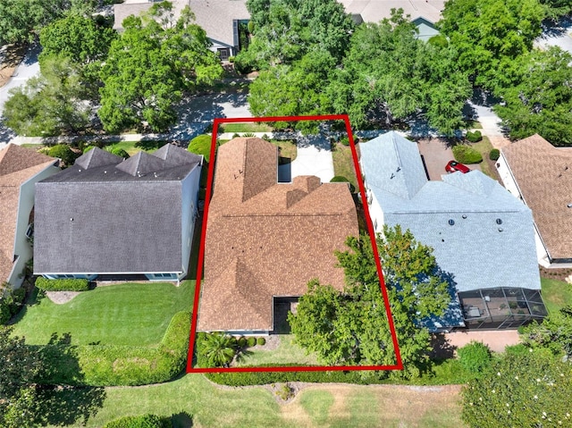 bird's eye view featuring a residential view