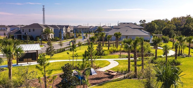 view of home's community with a yard and a residential view