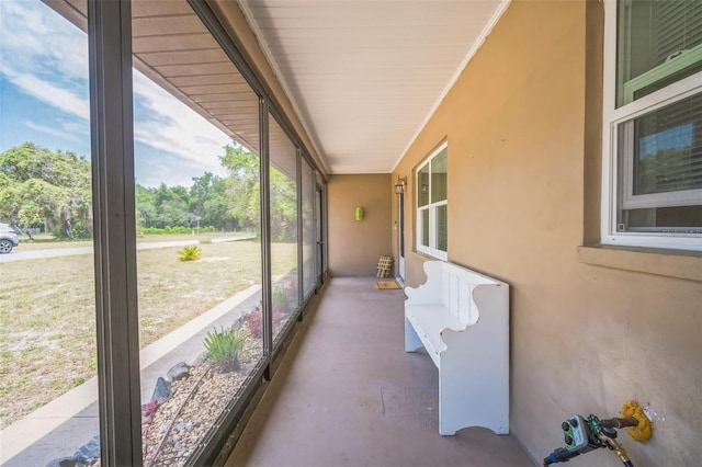 view of unfurnished sunroom