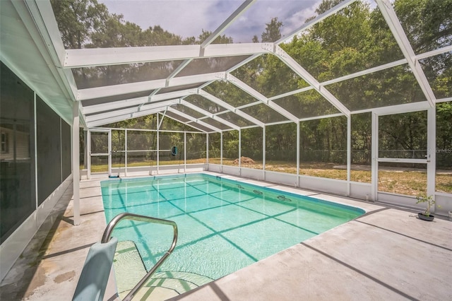 pool featuring a patio and a lanai