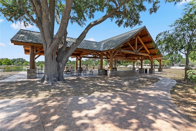 611 Casa Park A Ct, Winter Springs, FL 32708 - surrounding community with a water view and a gazebo