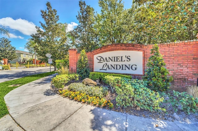 view of community sign