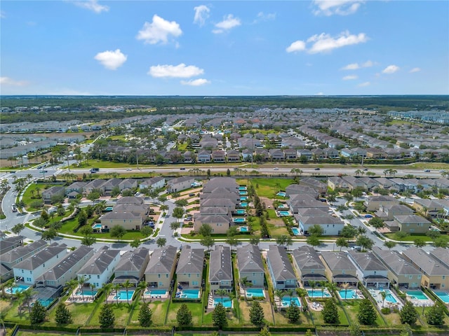 drone / aerial view featuring a residential view