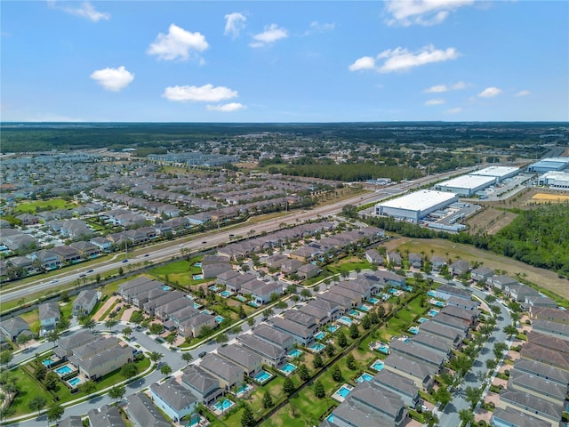 drone / aerial view with a residential view