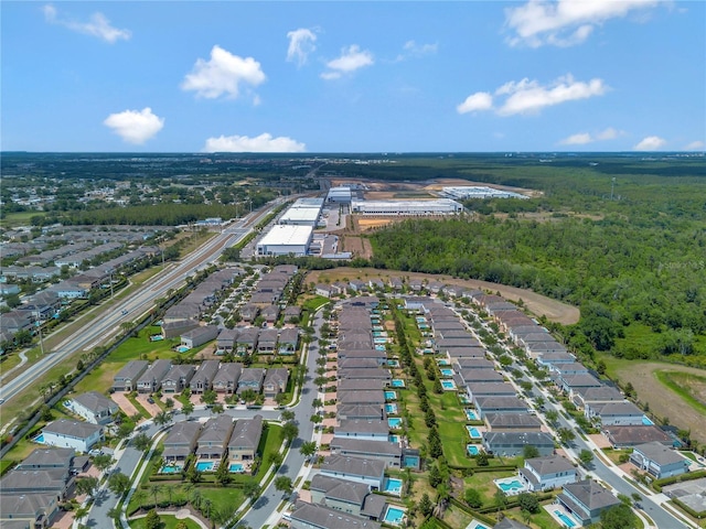 drone / aerial view featuring a residential view