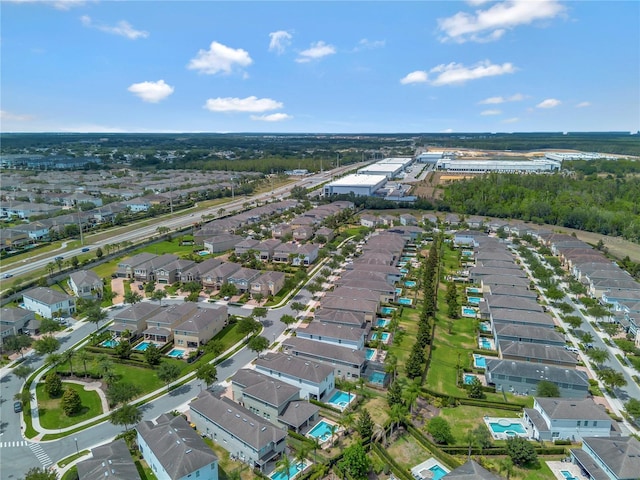 aerial view with a residential view