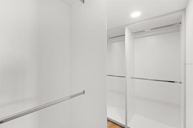 spacious closet featuring light wood-style floors
