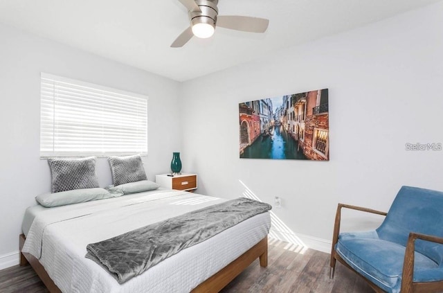 631 Trailwood Dr, Altamonte Springs, FL 32714 - bedroom with baseboards, a ceiling fan, and wood finished floors