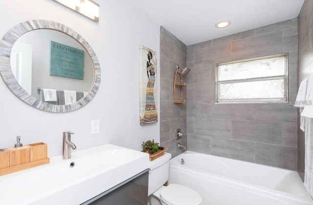 631 Trailwood Dr, Altamonte Springs, FL 32714 - full bathroom with vanity, bathtub / shower combination, and toilet