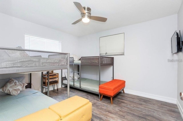631 Trailwood Dr, Altamonte Springs, FL 32714 - bedroom featuring baseboards, ceiling fan, and wood finished floors