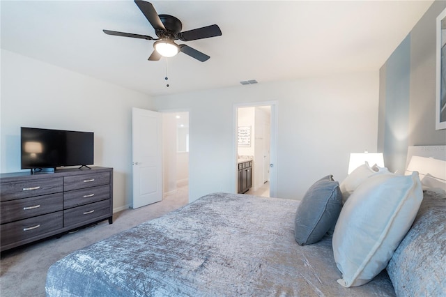 1820 Summer Dr, Davenport, FL 33897 - bedroom featuring light colored carpet, ceiling fan, visible vents, and baseboards