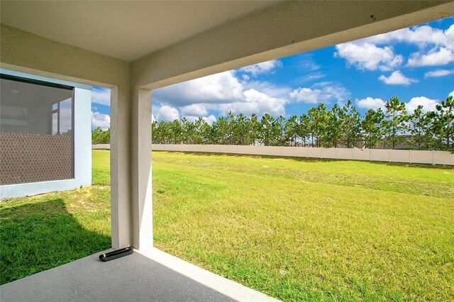 view of yard with fence