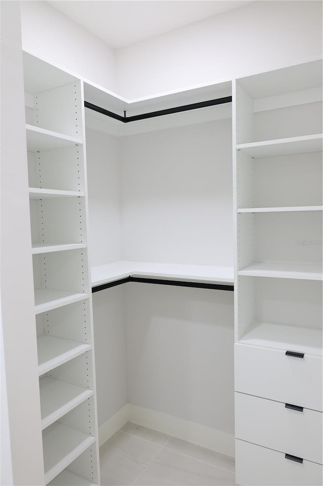 view of walk in closet