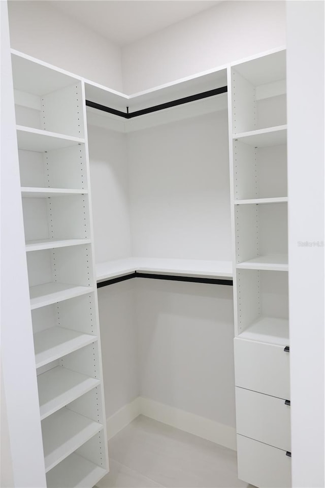 view of walk in closet