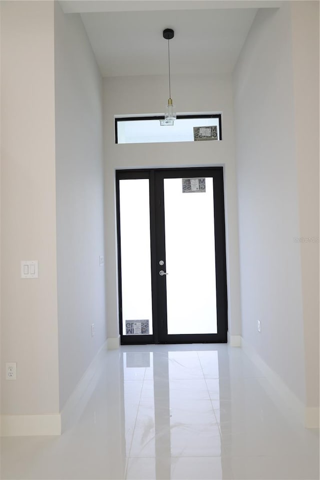 interior space featuring french doors