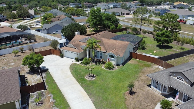aerial perspective of suburban area
