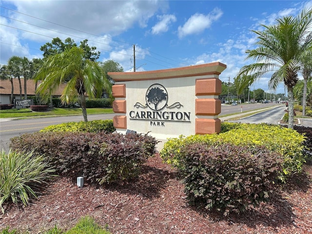 view of community sign