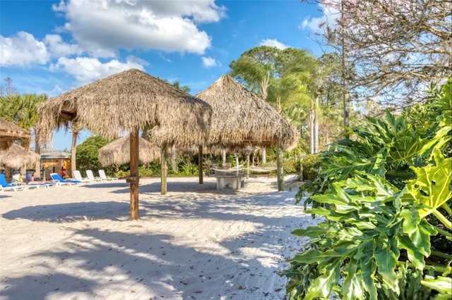 view of community with a gazebo