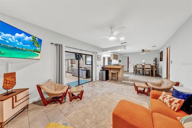 311 Needles Trl, Longwood, FL 32779 - tiled living room with ceiling fan