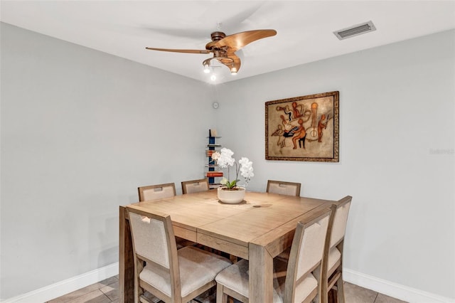 311 Needles Trl, Longwood, FL 32779 - dining area featuring baseboards, ceiling fan, and light tile patterned floors