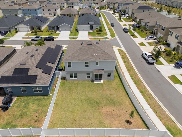 bird's eye view with a residential view