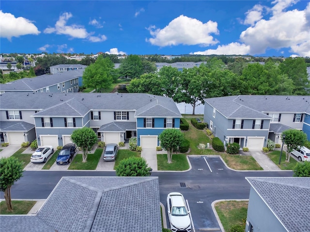 aerial view with a residential view