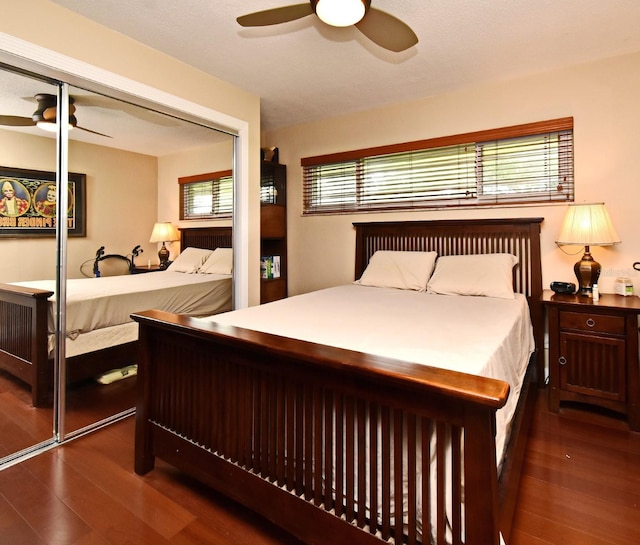 2900 Cullen Lake Shore Dr, Belle Isle, FL 32812 - bedroom featuring wood finished floors, a closet, and a ceiling fan
