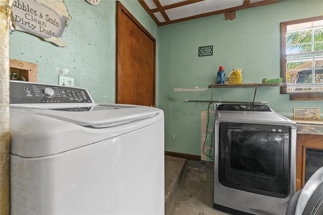 laundry room featuring laundry area and washing machine and dryer