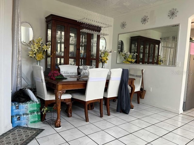 view of tiled dining area