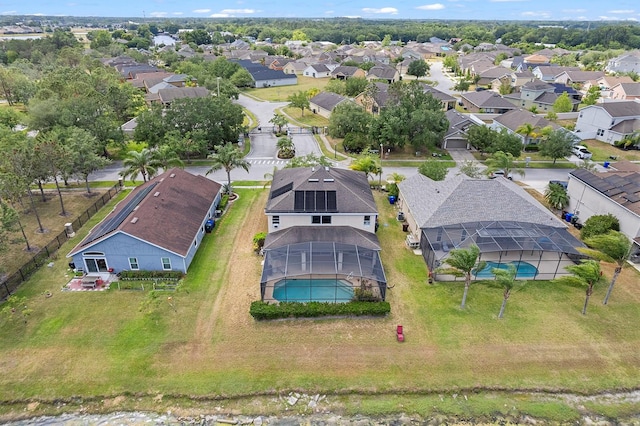 bird's eye view with a residential view