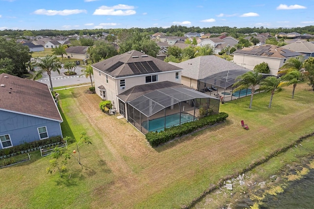 drone / aerial view with a residential view