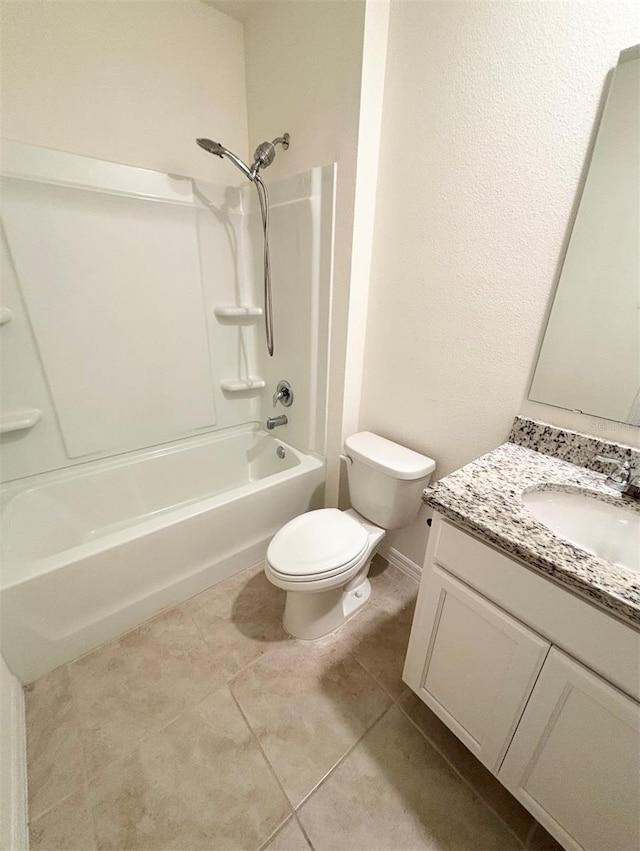 5216 Greenheart Ave, Mount Dora, FL 32757 - bathroom featuring shower / bath combination, tile patterned flooring, toilet, and vanity