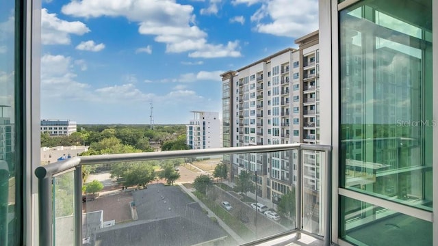 balcony featuring a city view