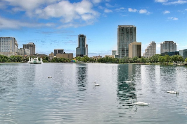 property view of water featuring a city view
