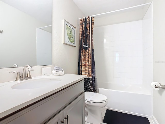 303 Ocean Course Ave, Davenport, FL 33896 - bathroom featuring toilet, shower / bath combination with curtain, and vanity