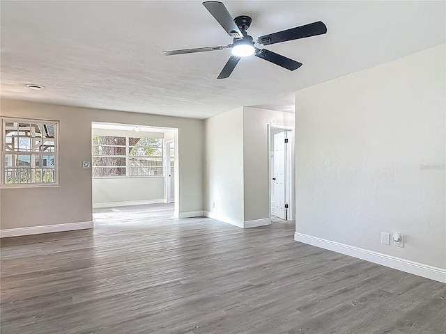 1298 Scottsdale Dr, Ormond Beach, FL 32174 - spare room featuring baseboards, a ceiling fan, and wood finished floors