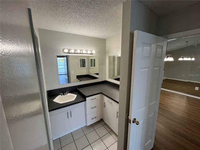 4109 Fairview Vista Pt Unit 315, Orlando, FL 32804 - bathroom featuring vanity, a textured ceiling, and wood finished floors