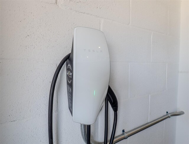 garage view of car charger