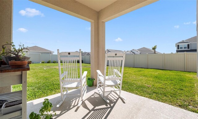 view of patio featuring a residential view
