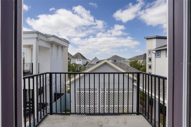 balcony with a residential view