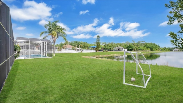 726 Lake Biscayne Way, Orlando, FL 32824 - view of home's community with a water view, a swimming pool, and fence
