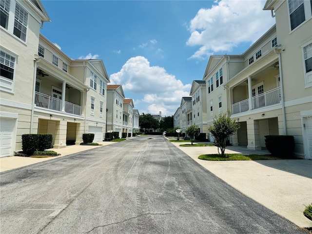 view of road with a residential view